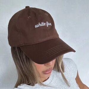 White Fox Boutique Shortlisted Chocolate Brown Cap Baseball Style Hat NWT
